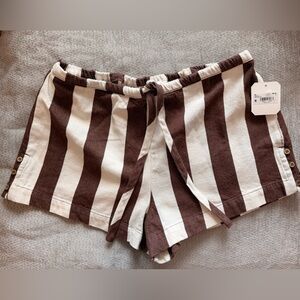 Altar'd State Brown and White Striped Women Shorts